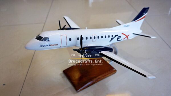 Model of Saab 340 Rex Airlines Aircraft with detailed craftsmanship.